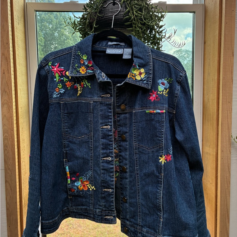 Embroidered Denim Jean Jacket